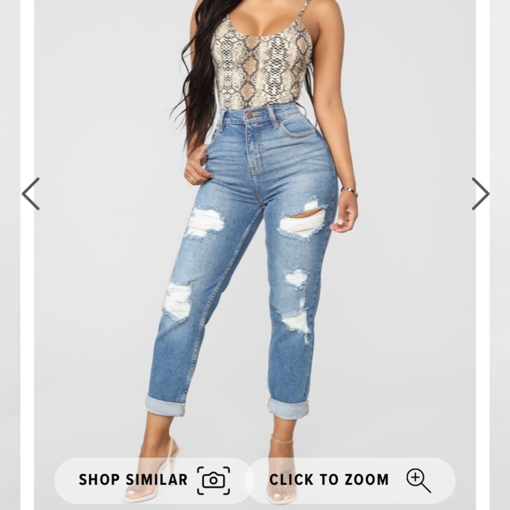 Fashion Nova I Got It From My Mama Distressed Jean